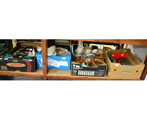 Plated ware, silver ladle, glass, pottery etc (4)