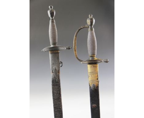 A 1796 pattern infantry officer's sword by Osborn, the 82cm fullered steel blade with maker's name, etched decoration, GR Roy