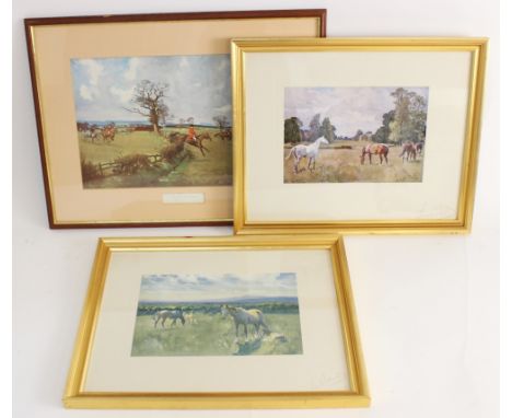 Lionel Edwards (British, 1878-1966),A hunting scene,Photogravure on paper,Signed to lower margin,24cm x 37cm,Framed and glaze