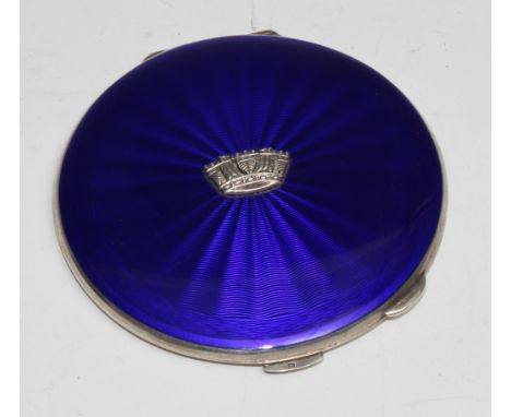 A George VI silver and enamel compact, Birmingham 1950 