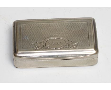 A 19th century Austrian silver rectangular snuff box, marked 13, c.1840 