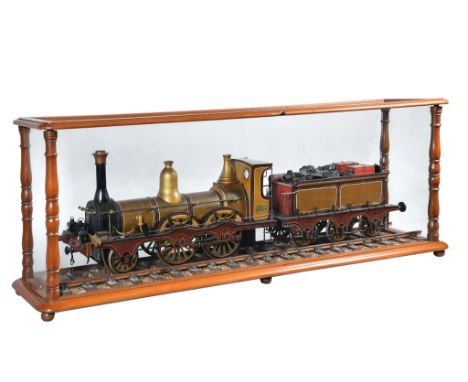  An unusual 5 inch gauge wooden and metal model of the LBSR Peacock class 2-4-0 locomotive and tender No.8  Isfield ,   built
