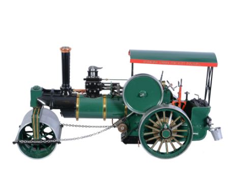  An approximate 1 inch scale model of a steam road roller,   built by the late Mr Ivor Dolling of Chesham, for display purpos