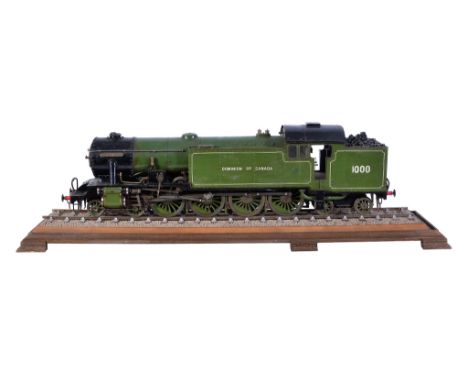  A well-engineered 2 Â½ inch gauge model of a 4-8-4 side tank locomotive  Helen Long  No 1000,   the copper boiler with fitti