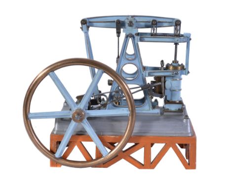  A well-engineered model of a 'Vulcan' live steam beam engine,   built to the design by Edgar T. Westbury, the  A  frame type