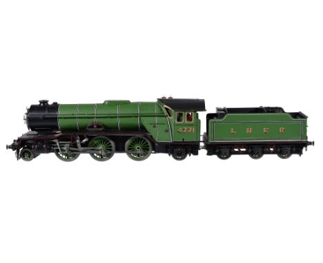  A well-engineered gauge 1 model of a live steam LNER 2-6-2 tender locomotive No 4771,   built by Mr Ron Cook of Tyne and Wea
