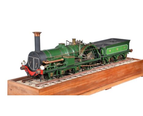  An exhibition standard 5 inch gauge historic model of a North Western Railway Crampton 2-2-2-2 locomotive with tender  Liver