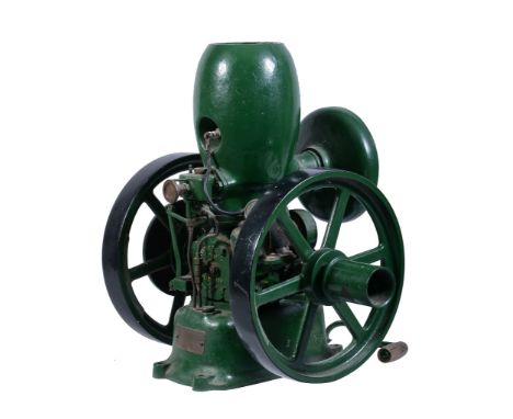  A full size Petter M 1.5 horse power.  Pear-top' Internal combustion station engine,   fitted    with twin flywheels, BTH Ma