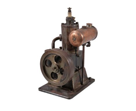  A 20th century model of an Internal Combustion engine,   of vertical design with fitted spark plug to top, flywheel, water c