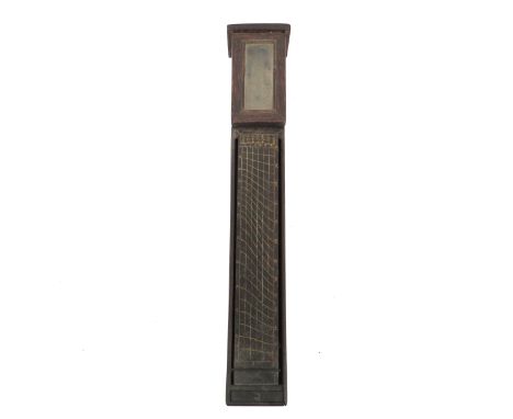 Wadokei: A 19th Century Japanese Shaku-Dokei wall hanging pillar timepiece of relatively small proportions, hardwood case wit