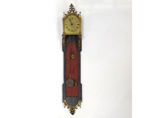 An unusual miniature wall hanging timepiece in the form of a bracket clock.  The face inscribed "Payne 163 New Bond Street", 