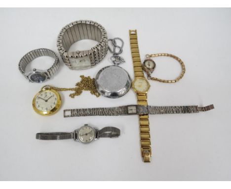 A collection of mixed watches including Sekonda pocket watch, etc.