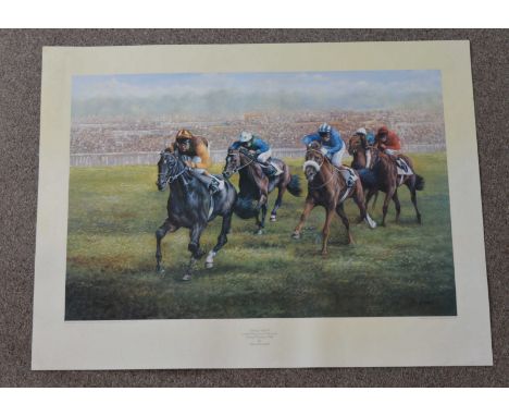 Horse Racing. 'Living Legend', 'Lester Pigott and Teenoso: Derby Winners 1981', colour print after Max Brandrett, no. 14 of a