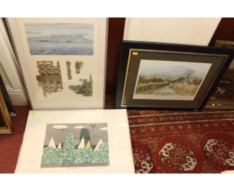 Reinhard Behrens (born 1951), colour print, together with five other prints, (6)