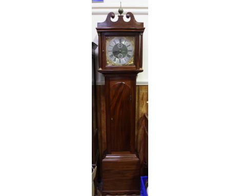 A mid-18th century mahogany longcase clock by William Gardner, Sandwich, with eight-day movement striking a bell, the 12-inch