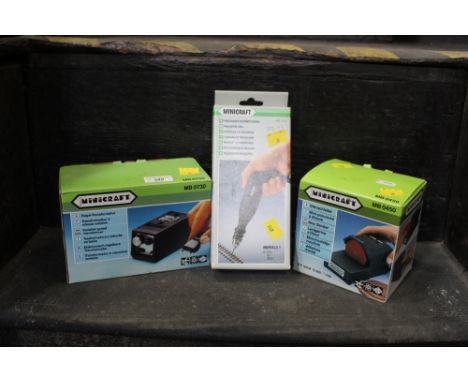Two mini craft boxed tools, disc sander, variable speed transformer   