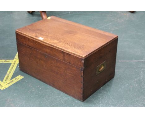 A small oak rectangular chest, 34 cm high, 60 cm wide