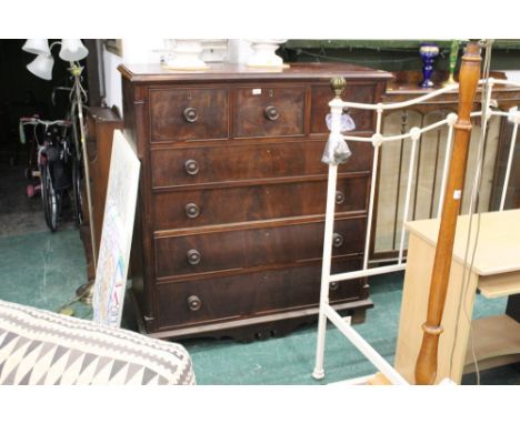 A Victorian mahogany chest of three short and four long drawers, measuring 138 cm tall and 120 cm wide 