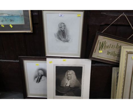Three 19th century portrait prints  