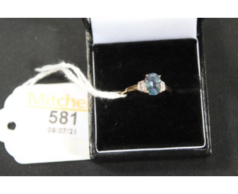 A 9 ct gold Cassiopia coated topaz an diamond ring size O 1/2