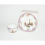 Miniatur Tasse mit Kauffahrtei-Szene, Meissen