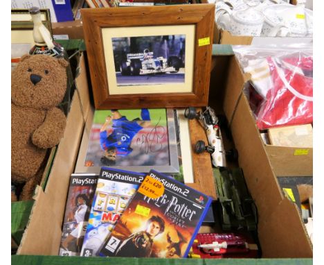 Motorsports pictures, diecast vehicles, Playstation 2 games including Harry Potter and The Goblet of Fire