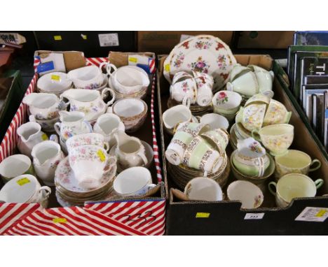 Two boxes of vintage floral part tea sets, Colclough Bouquet, Duchess Spring Days, Collingwood etc