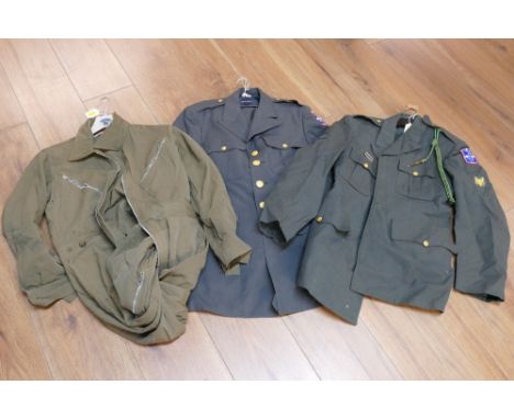 US Airforce flight suit, size small/regular type L-I, two vintage US Army coats from the Vietnam era