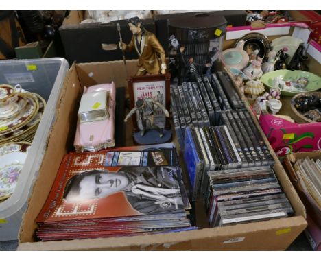 Elvis memorabilia, CD's, DVD's, magazines, Pink Cadillac, boxed figure etc