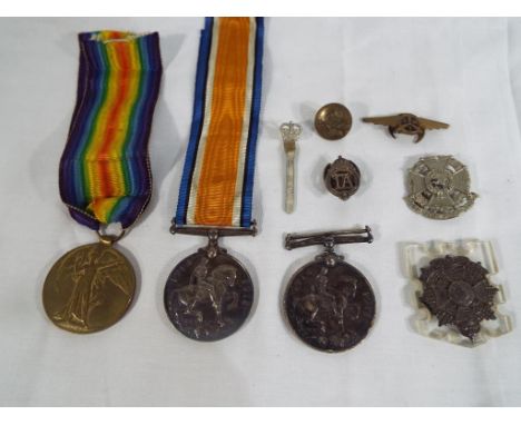 Three World War One (WW1) campaign medals comrising War medal and Defence medal inscribed to the rims 1053 Pte A Crossfield B