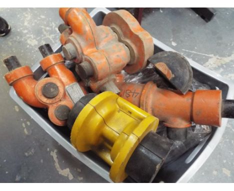A box containing a quantity of engine moulds with plaques marked Davies and Metcalfe Ltd of Romiley near Manchester