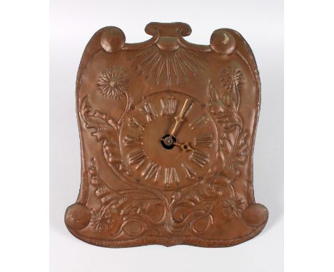 AN ART NOUVEAU COPPER FACED WALL CLOCK. Provenance: Camera Cuss & Co.