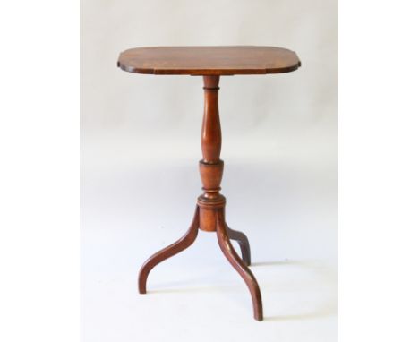 A 19th CENTURY MAHOGANY SHAPED TILT TOP TRIPOD TABLE. 2ft 5ins high.