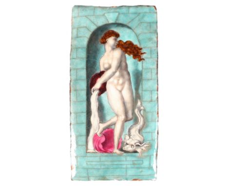 DEL GIOVANI BALLISTA A GOOD ENAMEL PLAQUE "ROSSO", unframed, 10ins x 5ins. See label on reverse.