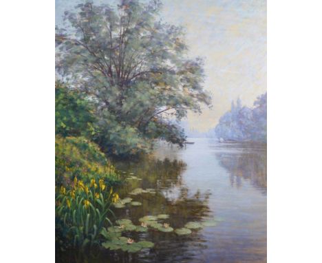 Lionel Aggett (1938-2009) British. "La Seine Bennecourt", A River Landscape, Pastel, Signed, and Inscribed on a label on reve