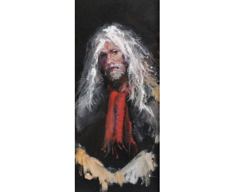 Robert Oscar Lenkiewicz (1941-2002) British. Self Portrait of the Artist, Oil on Artist's Board, 11.5" x 5.75".