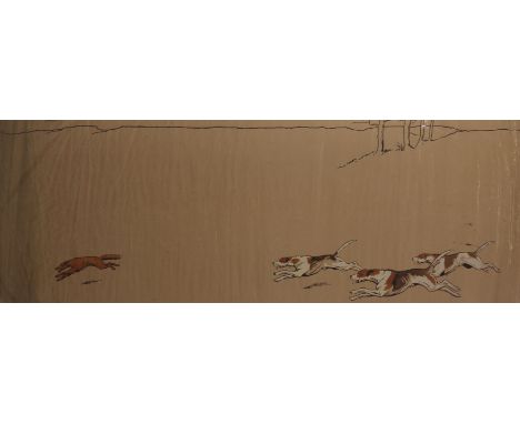 Dorothy Hardy (19th - 20th Century) British. Hunting Scenes, A Frieze, Print, 20.5" x 59" and six others by the same hand, se