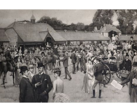 After Isaac J. Cullin (act.1881-1947) British. A Scene at the Races, with Figures in The Enclosure, Lithograph, Indistinctly 