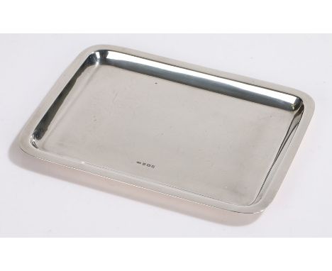 George V silver dressing table tray, Birmingham 1919, maker T Wilkinson &amp; Sons, of plain rectangular form, 25cm x 18cm, 1