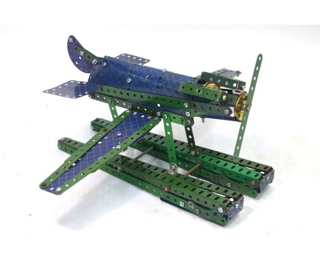 A vintage Meccano model seaplane, 32 cm
