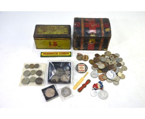An 1889 crown VF, an 1886 Gothic one florin F, 1889 shilling and other silver coins including Egyptian 10 Quirsh to/w various