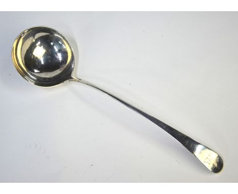 A George III OEP silver soup ladle, William Sumner, London 1784 (no duty mark) 4.4oz