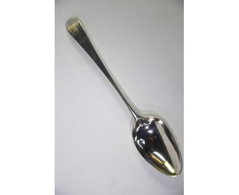 Hester Bateman - A George III silver OEP dessert spoon, London 1779, 3 ozMinor dents to bowl