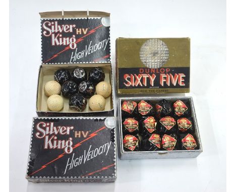 A quantity of vintage golf balls including Silver King High Velocity - Open Championship 1939, Dunlop Sixty Five etc. in four