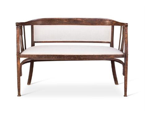 A WALNUT TWO SEAT SOFA OR 'LOVESEAT' IN FRENCH TASTE  20TH CENTURY 79cm high, 118cm wide, 50cm deep     Condition Report:  Th