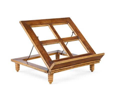 A YEWWOOD AND HOLLY EASEL STAND  19TH CENTURY   42cm wide, 40cm deep    Condition Report:  Overall with marks, knocks, scratc