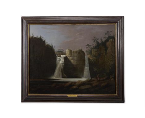 GEORGE CUITT THE ELDER (BRITISH 1743-1818) HIGH FORCE OVER THE RIVER TEES Oil on canvas Signed and dated '1782' (lower left) 