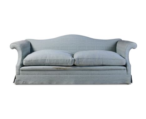 A 'CAMEL-BACK' UPHOLSTERED SOFA MODERN, BY HOWARD CHAIRS LTD With maker's label and fire label  to the underside, faintly sta