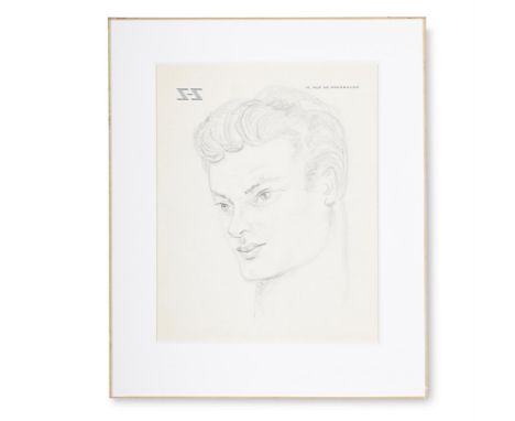 λ VALENTINE HUGO (FRENCH 1887-1968) PORTRAIT DE JEAN MARAIS Pencil Inscribed Jean Marais (verso) 25 x 19cm (9¾ x 7¼ in.)Drawn