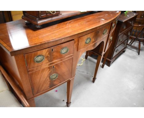A nice quality reproduction Regency bow fronted sideboard, width approx. 138cm